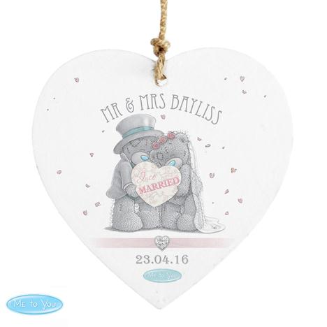 Personalised Me to You Bear Wedding Wooden Heart Plaque £10.99